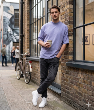 The Blazer Men's Organic Cotton T-Shirt made from 100% organic ringspun combed cotton